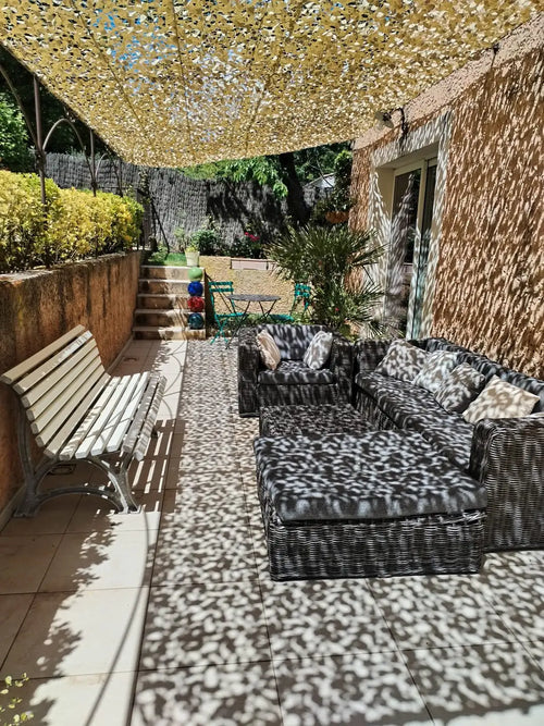 Voile d'ombrage camouflage terrasse