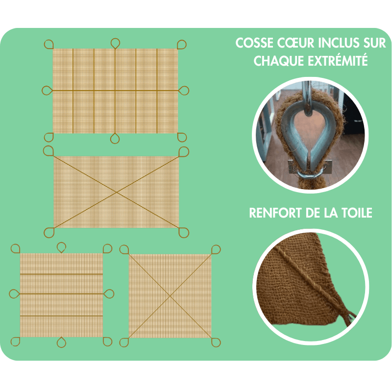 toile ombrage fibre de coco renfort
