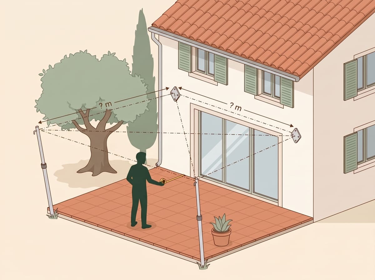 Relever les diagonales entre les ancrages pour choisir la bonne taille