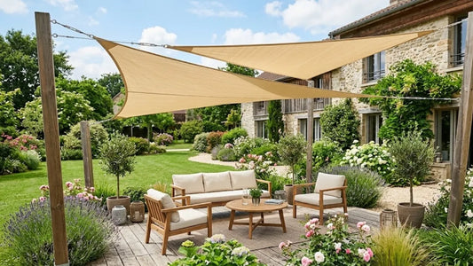 Installer 2 voiles d'ombrage triangulaires