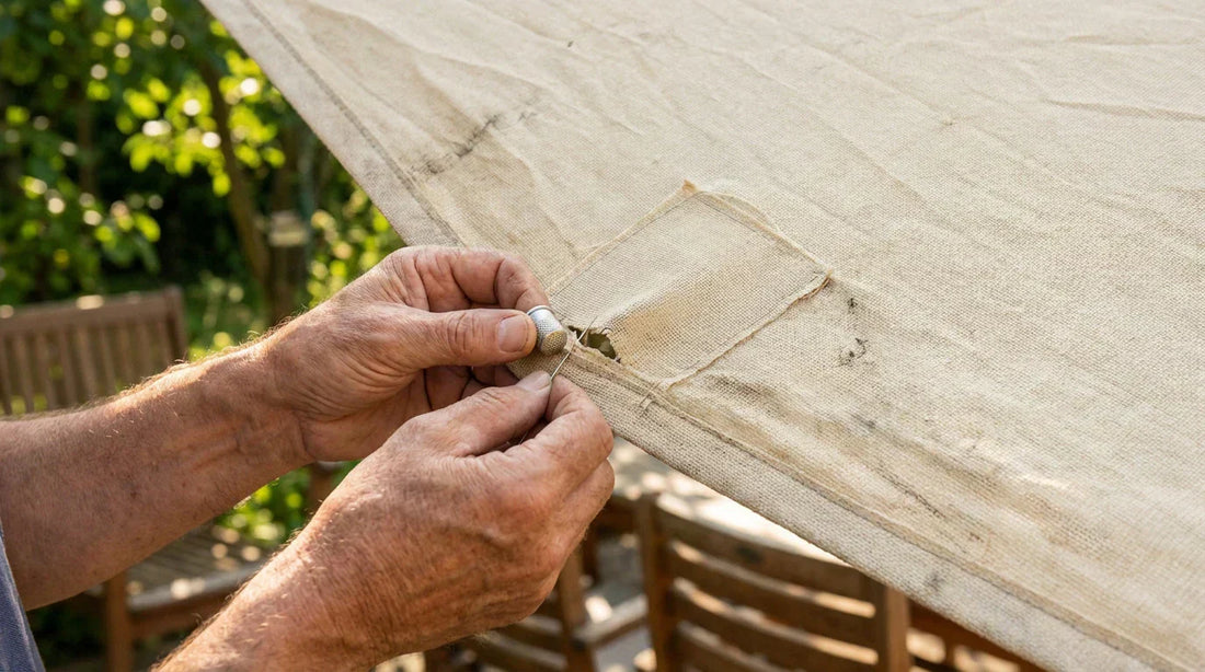 Réparer une toile d'ombrage