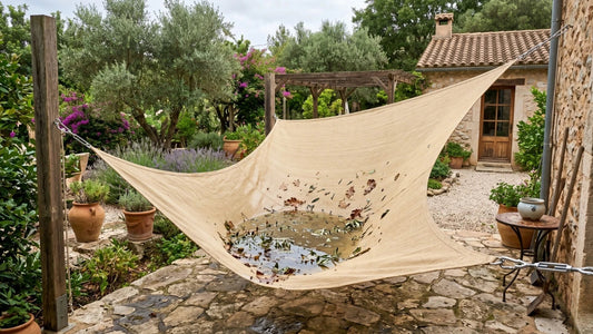 Accumulation sur toile d'ombrage