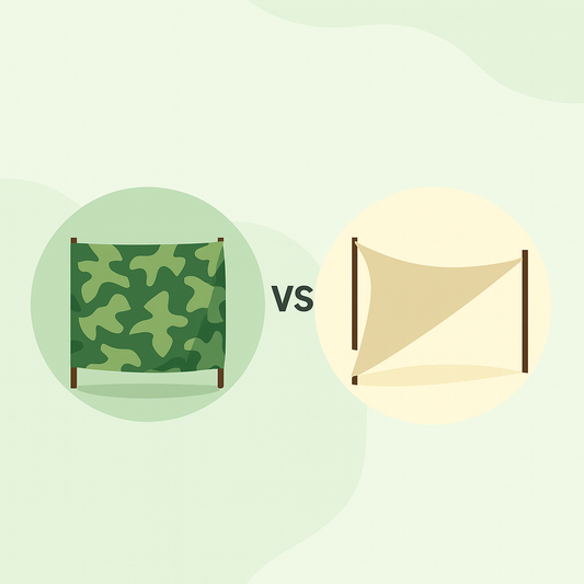 Filet de camouflage ou voile d’ombrage : quelles différences ?