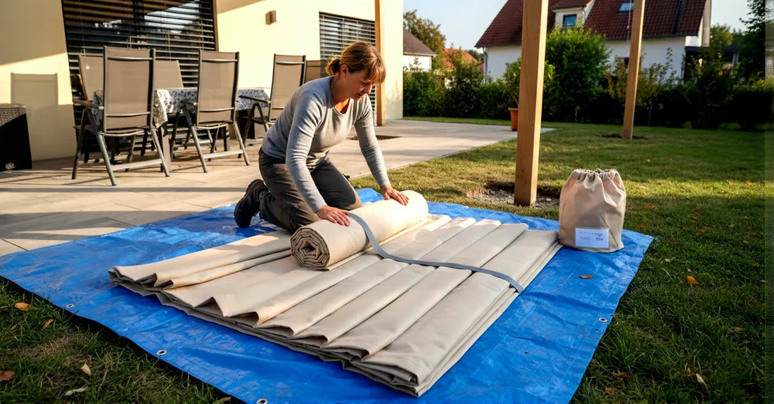 enrouler une toile d'ombrage